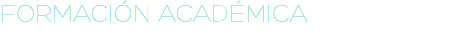 FORMACIÓN ACADÉMICA